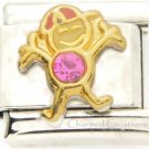 October Boy 9mm Italian Charm Stainless Link Birthstone Birthday Kid Son Pink