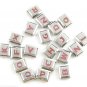 Plum Pink Letter Initial Alphabet Name ID 9mm Italian Charm Stainless Steel Link