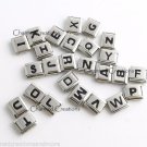 Black Letter Initials Alphabet Name ID 9mm Italian Charm Stainless Steel Links