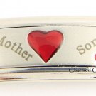 Mother Son Red Hearts Superlink 9mm Italian Charm Modular Stainless Steel Link