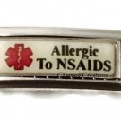 Allergic To NSAIDS Arthritis Caduceus Medical Alert 9mm Italian Charm Superlink