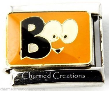 Boo Halloween Ghost Eyes 9mm Italian Charm Stainless Steel Modular Link