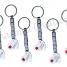 9mm Italian Charm Medical Alert Key Chain With Stainless Steel Modular Links