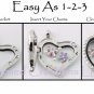 10pc Lot Pink CZ Rhinestone Love Heart Floating Charm Glass Memory Lockets