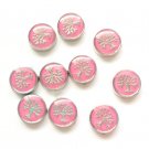10pc Lot Pink Family Tree Of Life Round Floating Charm For Glass Memory Lockets