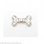 10pc Lot Silver CZ Dog Bone Floating Charm For Glass Memory Locket Necklace