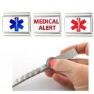 Medical Alert Red And Blue Star Of Life Caduceus 9mm Italian Charm ID Bracelet