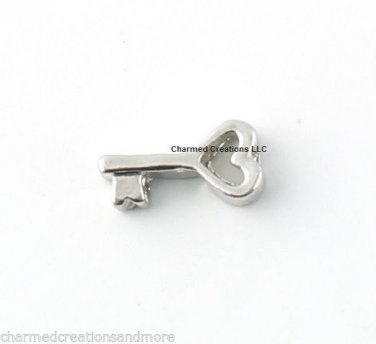 Key To My Heart Skeleton Floating Charm For Glass Memory Locket Necklaces
