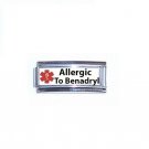 Medical Alert Allergic To Benadryl 9mm Italian Charm Superlink For ID Bracelets