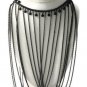 NWT Express Black Rhinestone Multi Strand Collar Choker Necklace