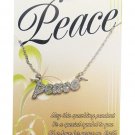 Peace Inspirational Pendant Necklace On 16" Chain And 2" Extender Silver Tone