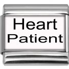 9mm Italian Charm Heart Patient Medical Alert Stainless Steel Modular Link