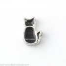 Black Cat Pet Kitten Halloween Floating Charm For Glass Memory Locket Necklace