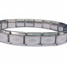 Diamond Etched 9mm Italian Charm Shiny Stainless Steel 18 Link Starter Bracelet