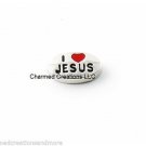 I Love Jesus God Religious Red Heart Oval Floating Charm For Glass Memory Locket