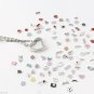 Crystal Heart Floating Charm Memory Locket Key Chain With Lobster Dog Clasp