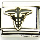 9mm Italian Charm Caduceus Medical Alert Link Doctor Nurse Dr RN EMT Hospital