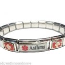 Asthma Superlink 9mm Italian Charm Medical Alert ID Starter Bracelet