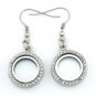 20mm Mini Round Floating Charm Locket Earrings With Stainless Steel Hooks