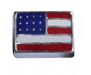 US American Flag Military Troops Floating Charm For Living Memory Glass Lockets