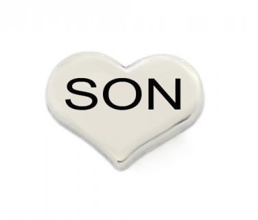 10pc Lot Son Silver Tone Heart Love Floating Charm For Glass Memory Lockets