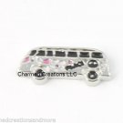 10pc Wholesale Lot Hippy Van School Bus Floating Charm For Glass Memory Locket