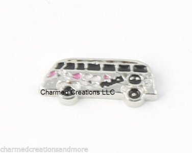 10pc Wholesale Lot Hippy Van School Bus Floating Charm For Glass Memory Locket