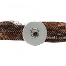 Shimmering Copper Mesh Single Interchangeable Snap Bracelet 18mm