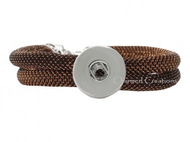 Shimmering Copper Mesh Single Interchangeable Snap Bracelet 18mm