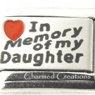 In Memory Of My Daughter Red Heart Matte Laser 9mm Italian Charm Stainless Link