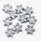 10pc Lot Snowflake Christmas Holiday Floating Charm For Memory Locket Necklace