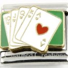 9mm Italian Charm Link Royal Flush Poker Card Games Las Vegas Gambling Casino