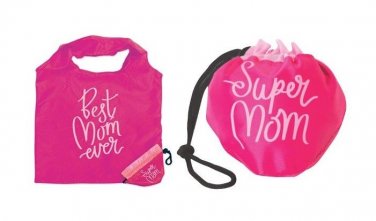 Best Mom Ever Reusable Foldable Tote Rolls Up To Fit In Purse Mother's Day Gift