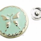 Butterfly For Interchangeable Snap Charm Jewelry Powder Blue 18mm #290