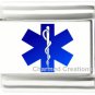 Medical Alert Blue Star Of Life Caduceus 9mm Italian Charm For Your ID Bracelet