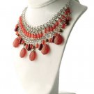 NWT Apt 9 Beaded Teardrop Bib Multi Strand Choker Necklace Cable Curb Links Wood