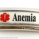 Anemia Blood Disorder Caduceus Medical Alert 9mm Italian Charm Superlink