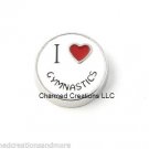 I Love Gymnastics Gymnast Red Heart Floating Charm For Glass Memory Lockets