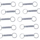 10pc Lot Of Valet Key Chains 9mm Italian Charm Dual O-Ring Fob Stainless Steel