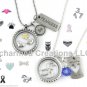 Stainless Steel Crystal Cross Religious Floating Charm Locket & Chain Necklace