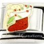 Christmas Stocking Teddy Bear Glitter 9mm Italian Charm Stainless Modular Link