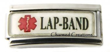 Lap Band 9mm Italian Charm Gastric Medical Alert Caduceus Modular Super Link