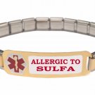 Allergic To Sulfa 9mm Italian Charm Medical Alert Starter Bracelet S Steel