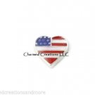 10pc Lot USA US American Flag 4th Of July Heart Floating Charm F/ Memory Lockets
