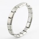Classic Brushed Matte 9mm Italian Charm Stainless Steel 18 Link Starter Bracelet