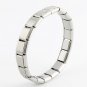 Classic Brushed Matte 9mm Italian Charm Stainless Steel 18 Link Starter Bracelet
