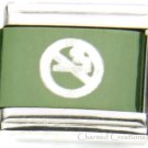 No Smoking Symbol Green 9mm Italian Charm No Cigarettes Sublimation Laser Link