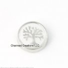 White Family Tree Of Life Round Floating Charm For Glass Memory Lockets