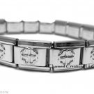9mm Italian Charm Lucky Clover Shamrock Shiny Stainless Steel Starter Bracelet
