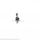 Silver Music Clef Note Floating Charm For Our Glass Memory Locket Necklaces